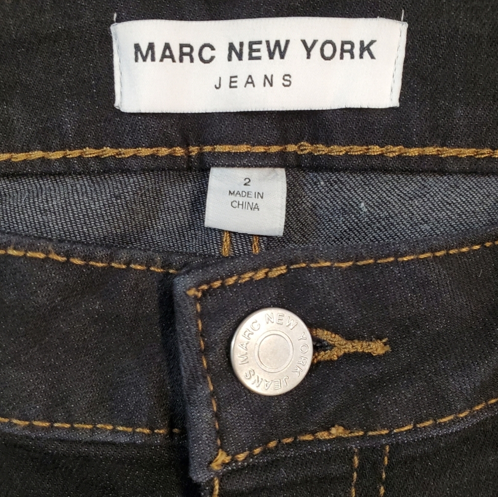 Marc New York Jeans Womens Size 2 Black Mid Rise Front Seam Flare Pants - Picture 11 of 12
